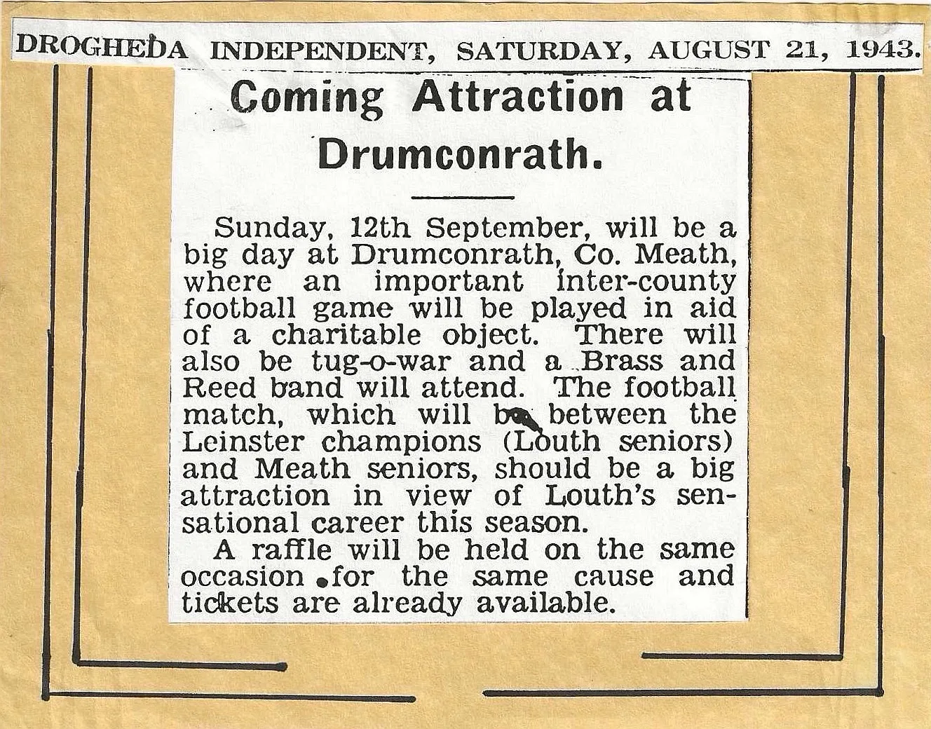 Coming Attraction at Drumconrath (1943)